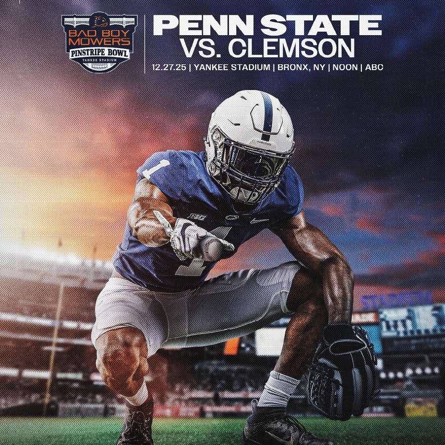 Penn State vs Clemson Pinstripe Bowl 12/27/25